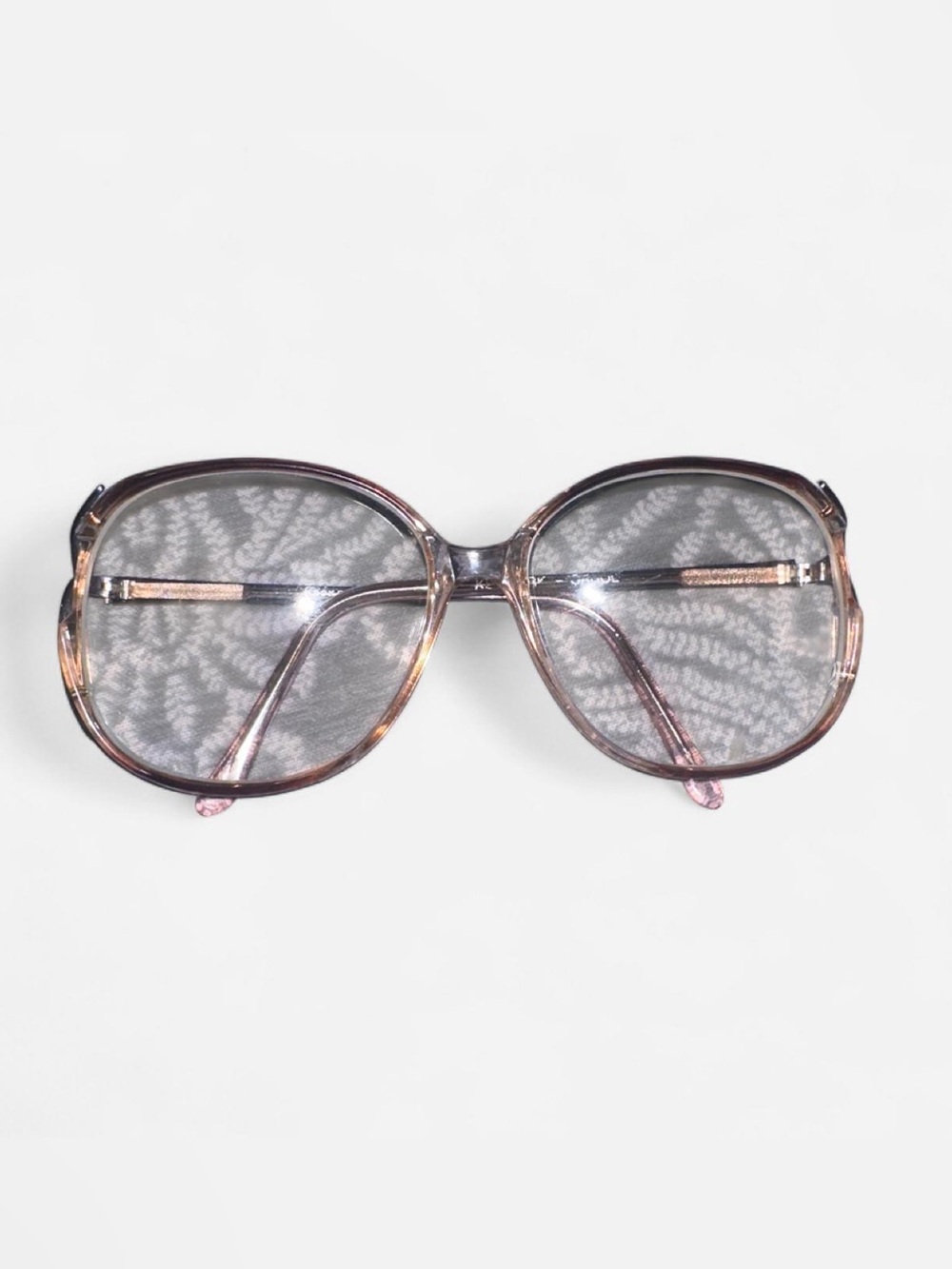 Vintage 70’s/80s oversized brown and clear framed eyeglasses (reading)